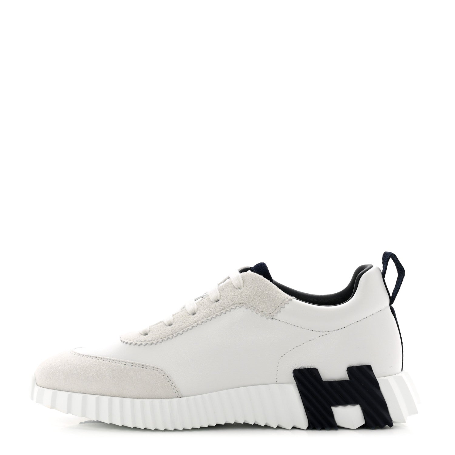Hermes Technical Canvas Suede Goatskin Bouncing Sneakers 41 White 1 of 9