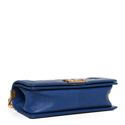 Chanel Caviar Quilted Medium Boy Flap Blue 4 of 12