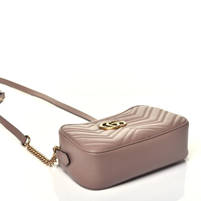 Gucci Calfskin Matelasse Small GG Marmont Chain Shoulder Bag Porcelain Rose 4 of 9