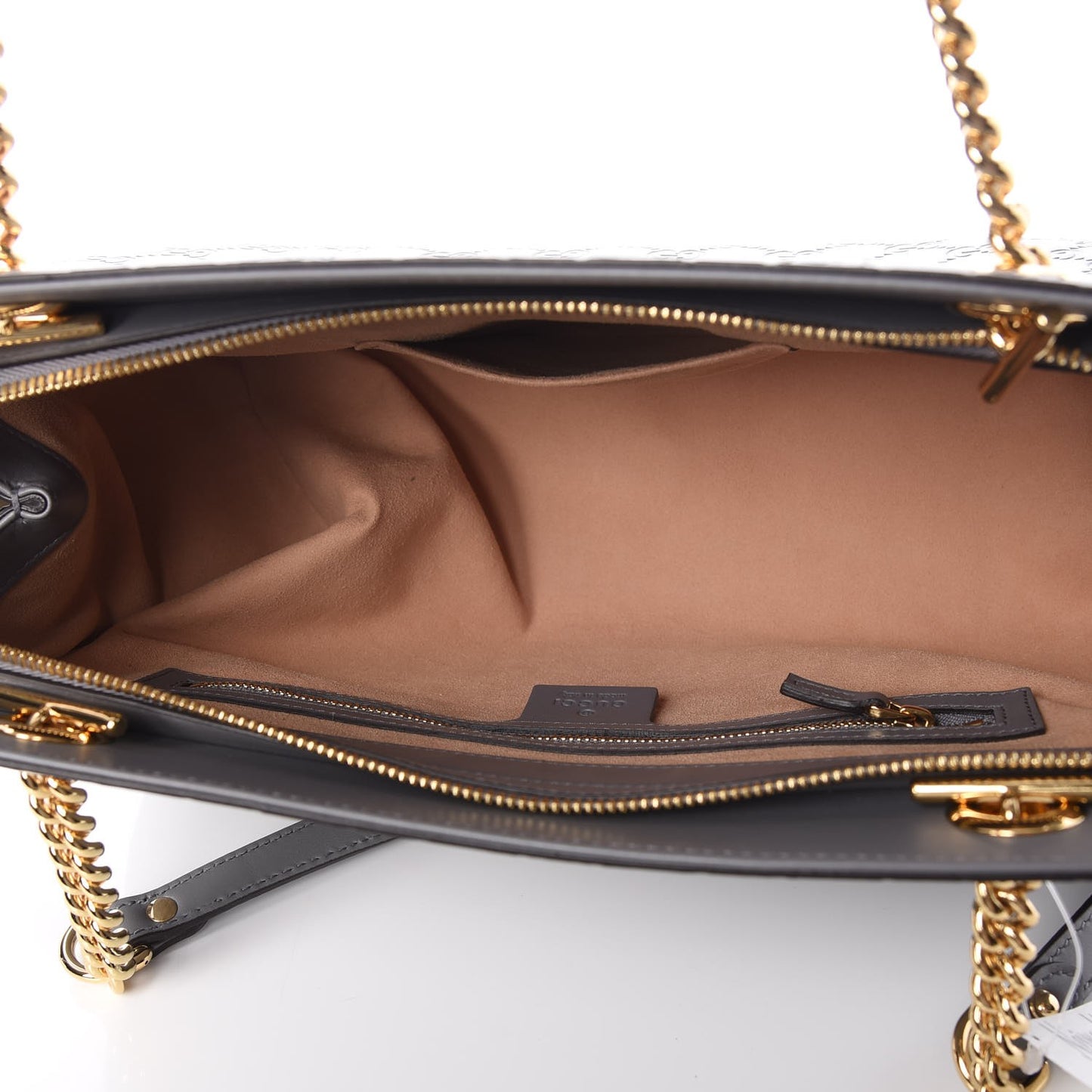 Soft Guccissima Signature Medium Shoulder Tote Bag Deep Grey