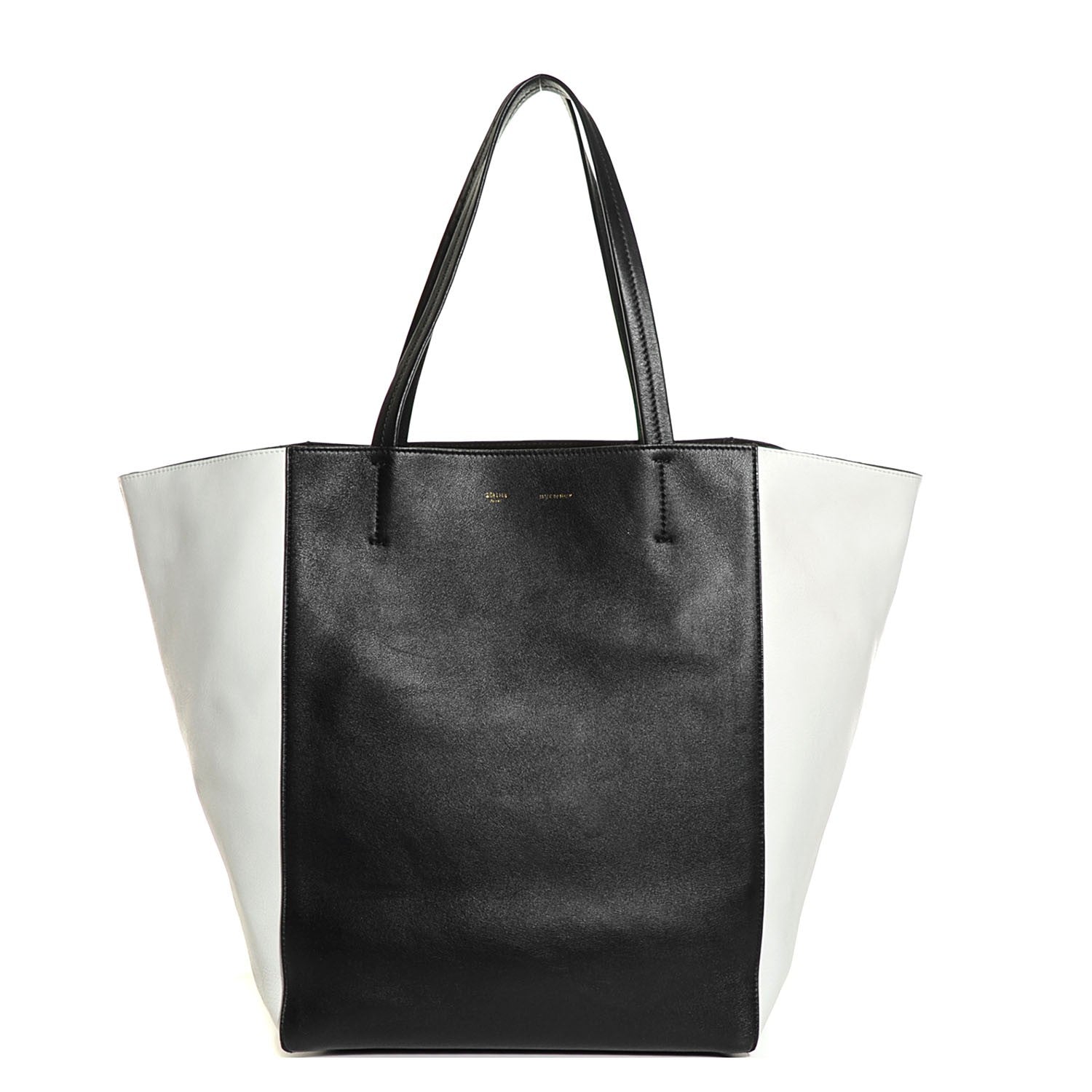Celine Smooth Calfskin Medium Horizontal Cabas Phantom White Black 1 of 8