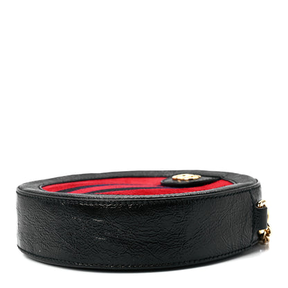 Gucci Suede Patent Web Mini Ophidia Round Shoulder Bag Hibiscus Red Black 11 of 13