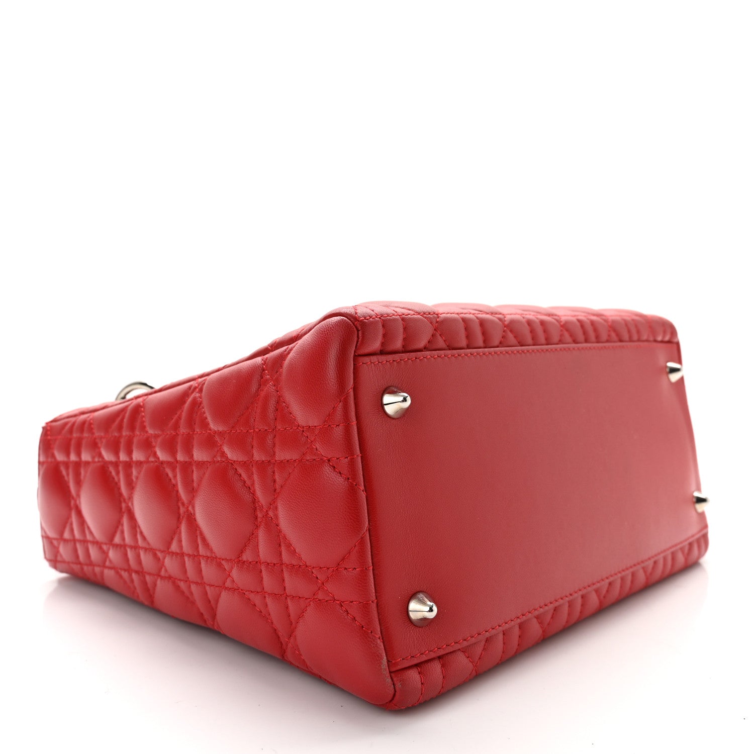 Christian Dior Lambskin Cannage Medium Lady Dior Red 4 of 10