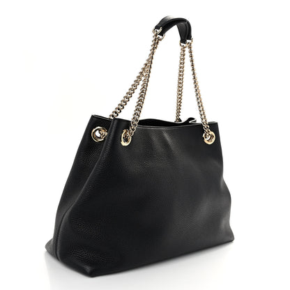 Gucci Pebbled Calfskin Medium Soho Chain Shoulder Bag Black 3 of 10
