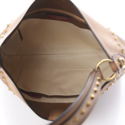 Valentino Garavani Buffed Calfskin Medium Twinkle Studs Hobo Camel 4 of 8