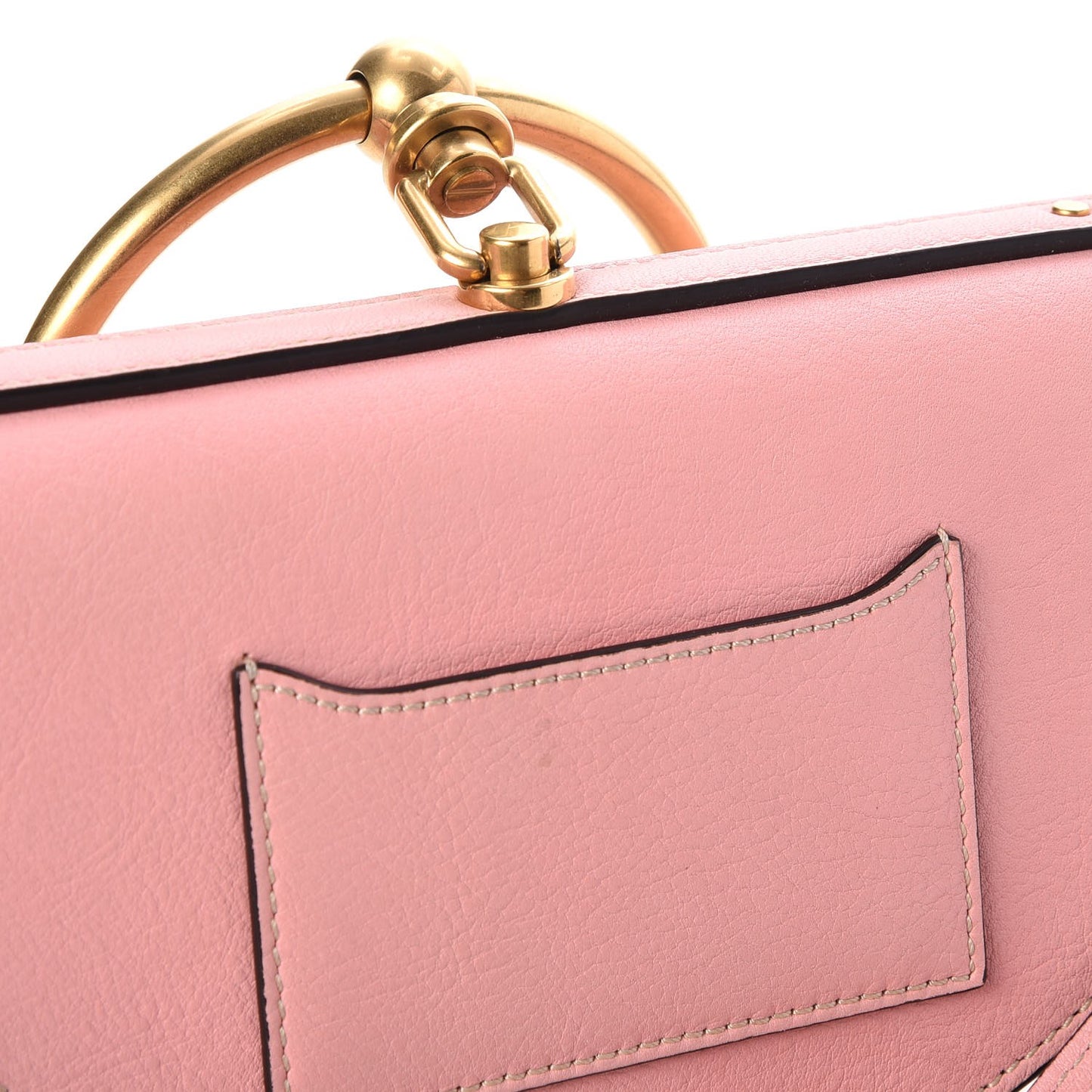 Calfskin Small Nile Bracelet Minaudiere Bag Washed Pink
