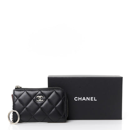 Chanel Lambskin Quilted Key Holder Case Black 9 of 9