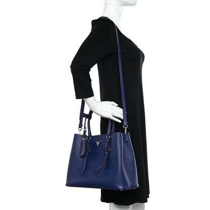 Prada Saffiano Cuir Small Double Handle Tote Inchiostro 2 of 9