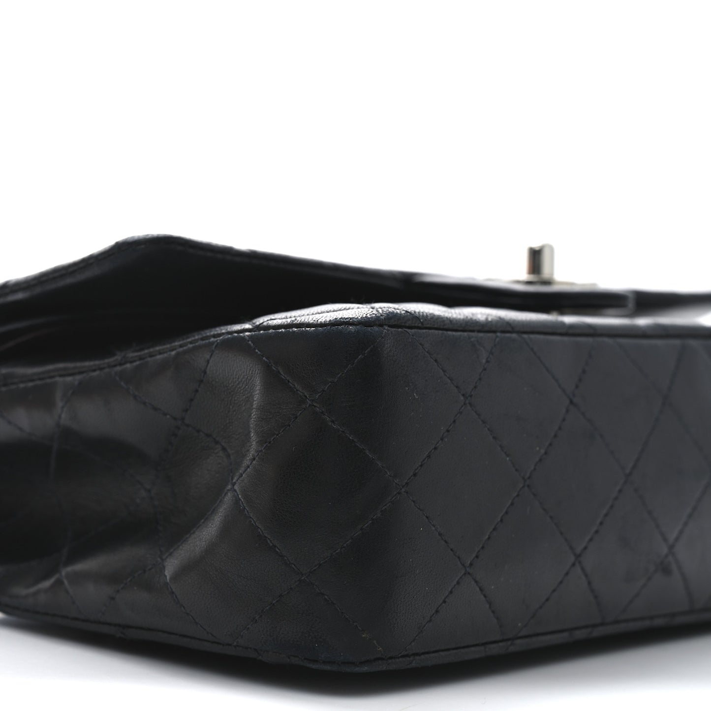Lambskin Quilted Medium Double Flap Black