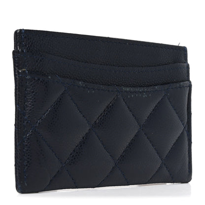 Chanel Caviar Quilted Card Holder Navy 3 of 9