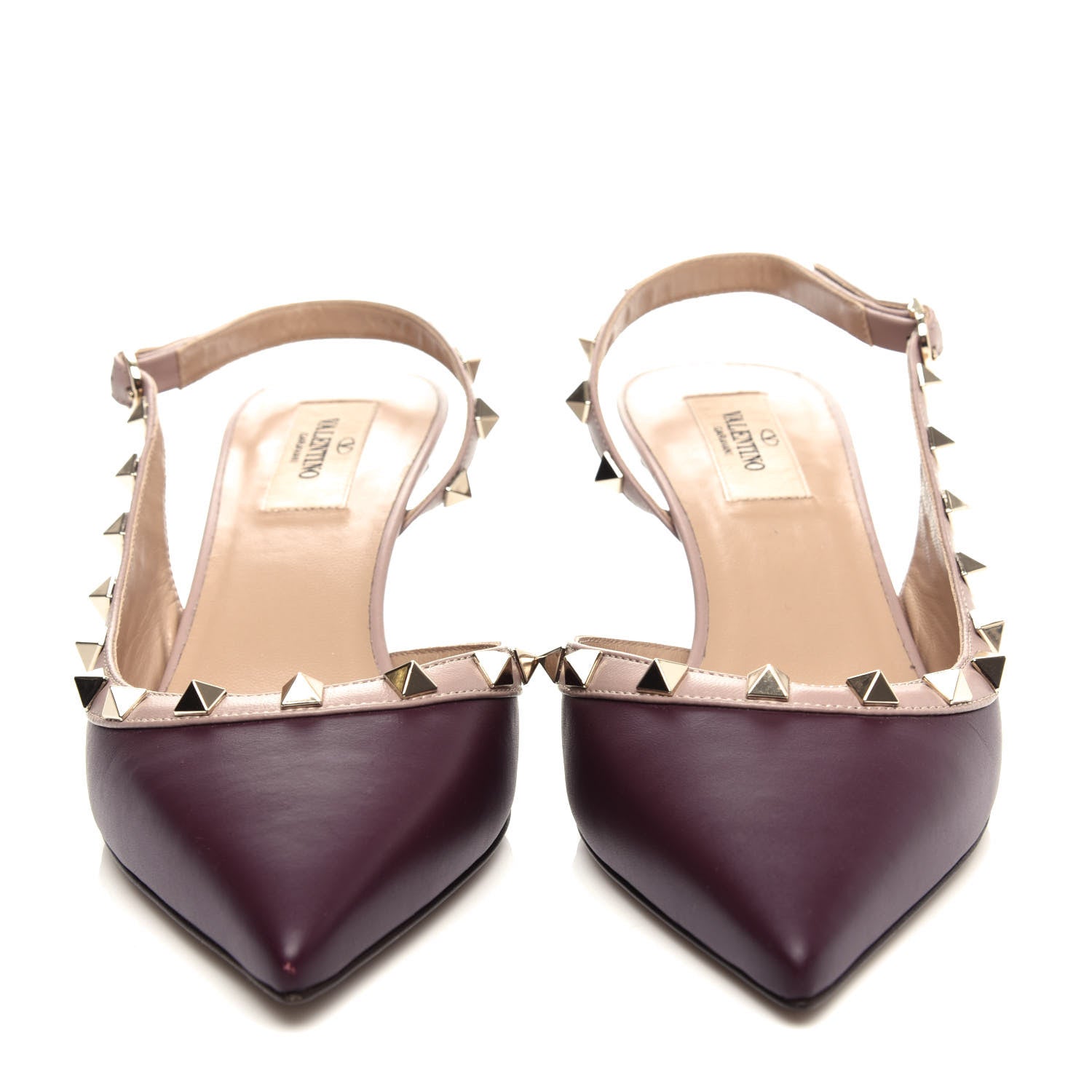 Valentino Garavani Nappa Rockstud Half D'Orsay Slingback 50mm Pumps 38 Rubin Poudre 5 of 10