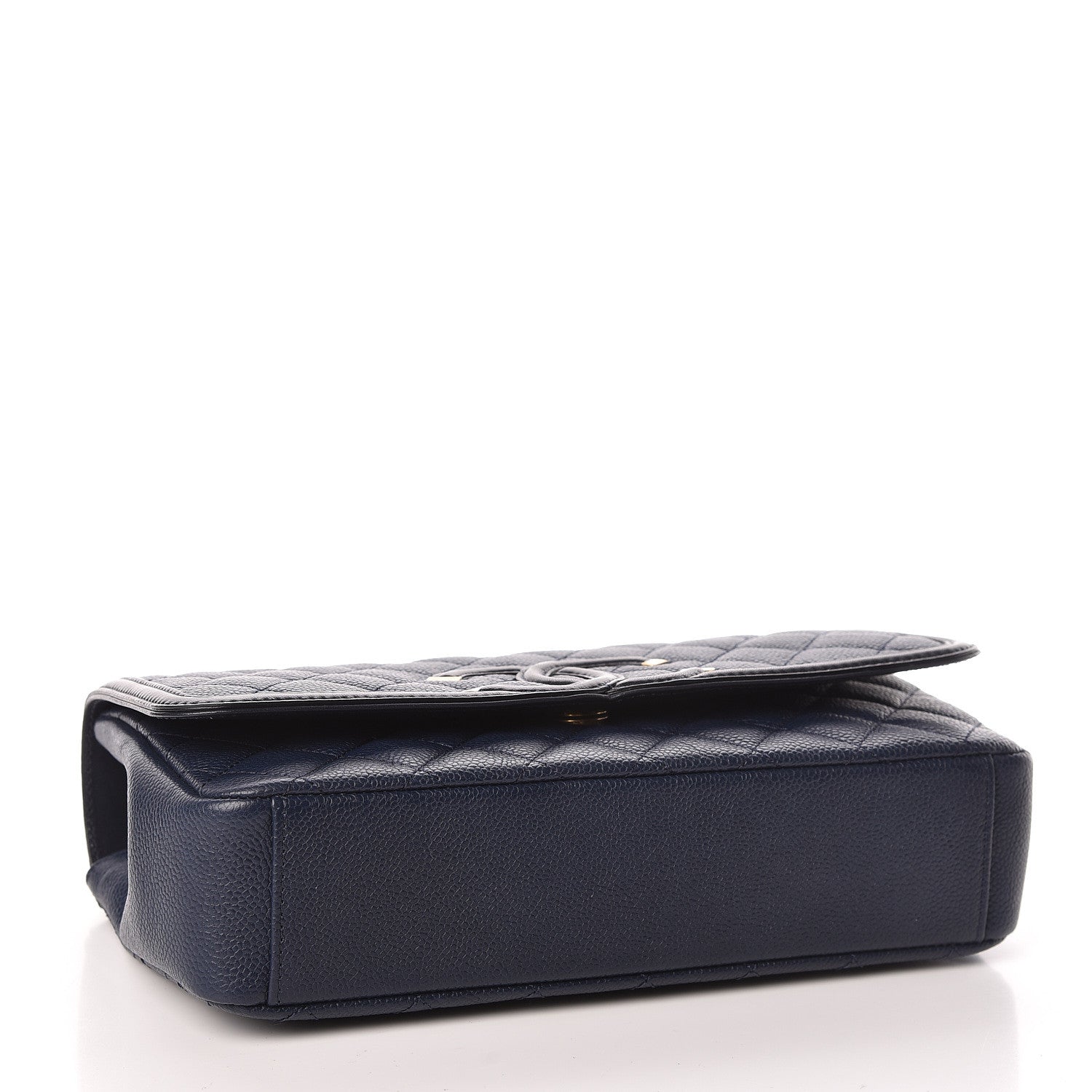 Chanel Caviar Quilted Medium CC Filigree Flap Navy Black 4 of 11