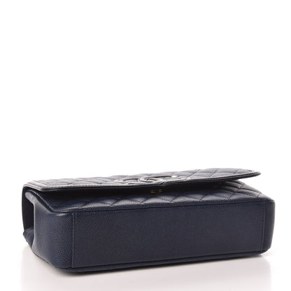 Chanel Caviar Quilted Medium CC Filigree Flap Navy Black 4 of 11