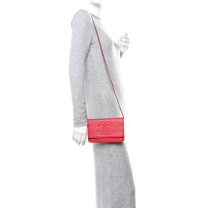 Chanel Caviar Timeless CC Wallet on Chain WOC Dark Pink 2 of 11