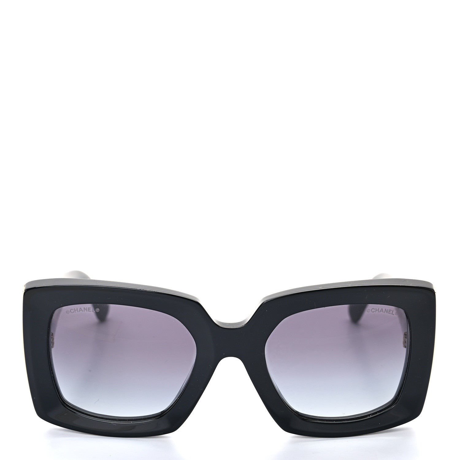 Chanel Acetate Rectangle Sunglasses 5435-A Black 2 of 7