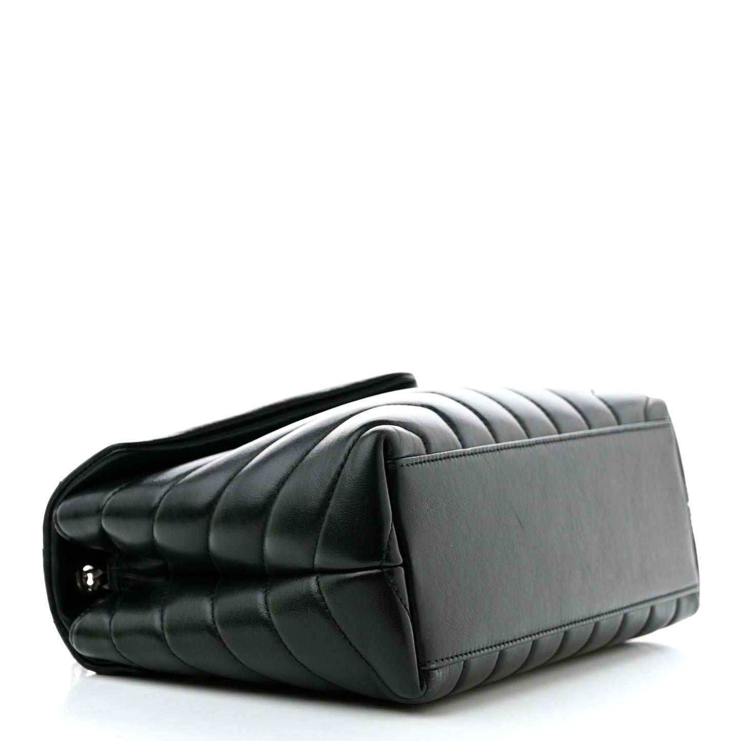 Calfskin Y Quilted Monogram Small Loulou Chain Satchel Black