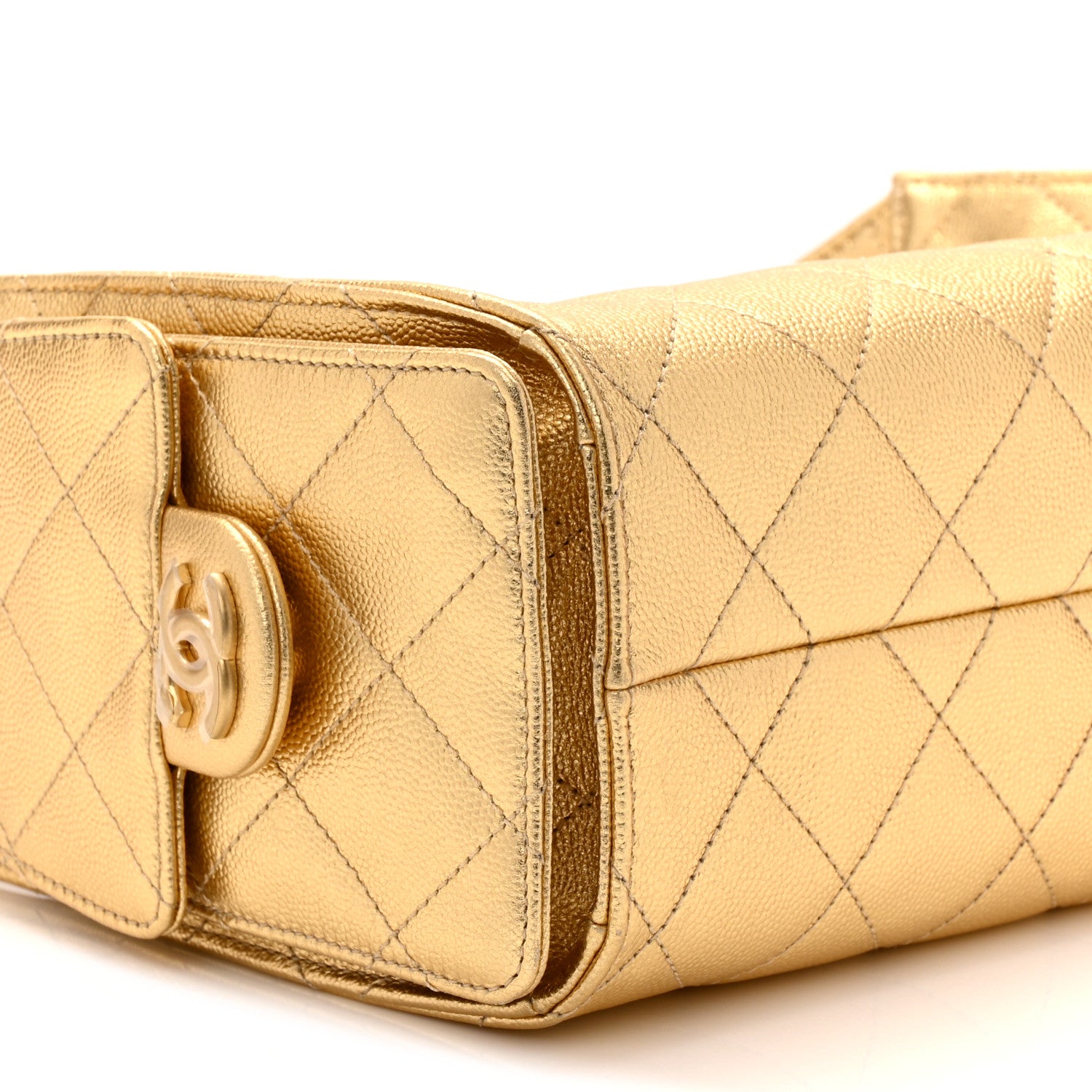 Chanel Metallic Caviar Quilted Mini Chanel 25 Handbag Gold 9 of 12