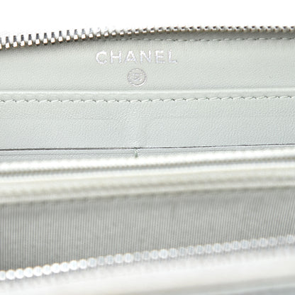 Chanel Lambskin Quilted Large Gusset Zip Around Wallet Light Green 6 of 14