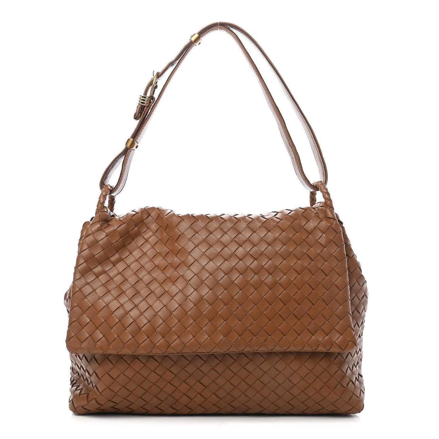 Nappa Intrecciato Flap Shoulder Bag Noce