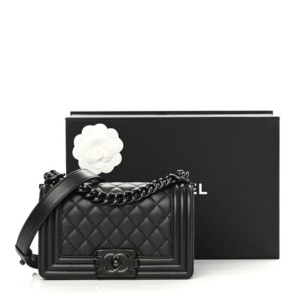 Chanel Caviar Quilted Small Boy Flap So Black 11 of 11