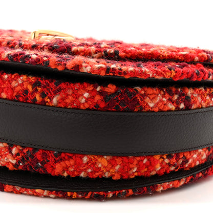 Burberry Tweed Check Medium Rocking Horse Crossbody Red Black 9 of 9