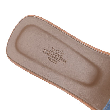 Hermes Denim Canvas Oran Sandals 39 Bleu Clair 6 of 13