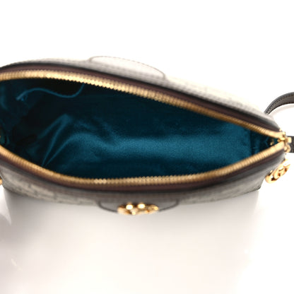Gucci GG Supreme Monogram Textured Dollar Calfskin Web Small Ophidia Dome Shoulder Bag Beige Ebony New Acero 5 of 9
