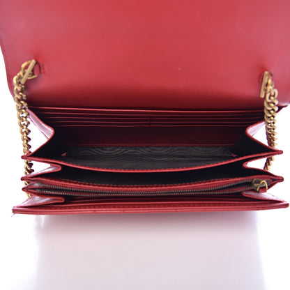 Gucci Calfskin Matelasse GG Marmont Chain Wallet Hibiscus Red 5 of 13