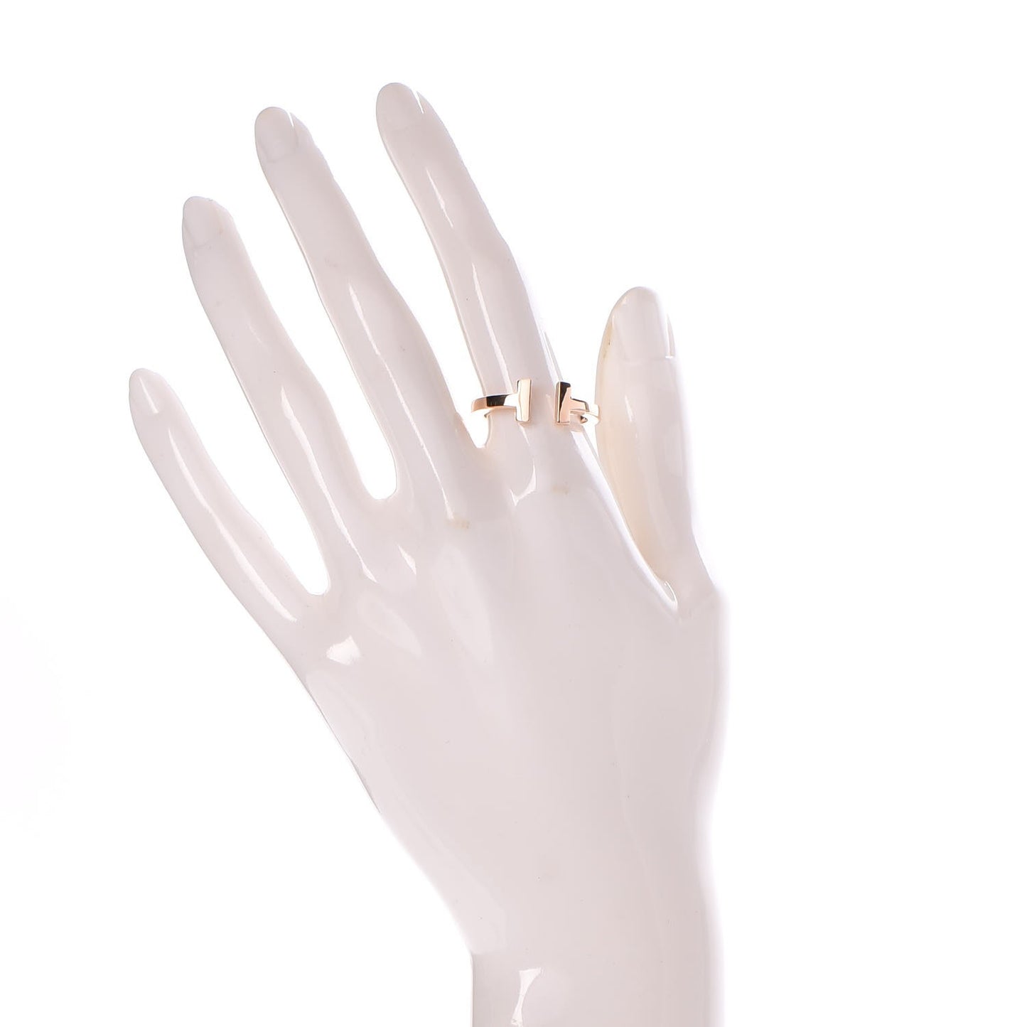 18K Rose Gold T Square Ring 56 7.5