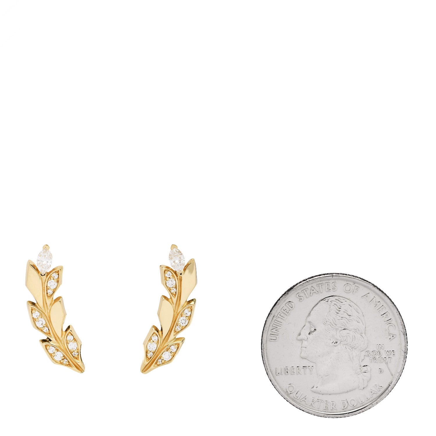 Tiffany 18K Yellow Gold Diamond Victoria Vine Climber Earrings 2 of 5