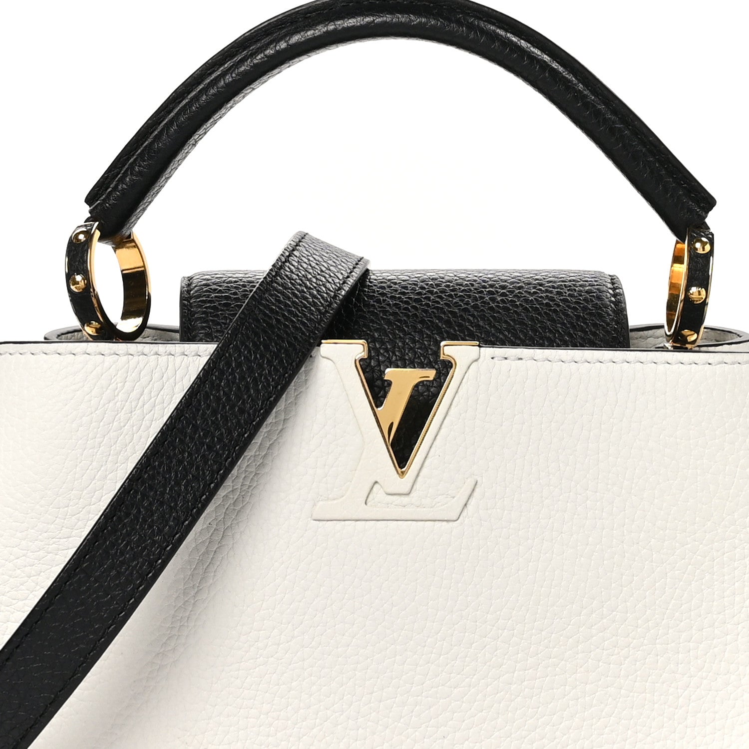 Louis Vuitton Taurillon Capucines BB Black White 7 of 9