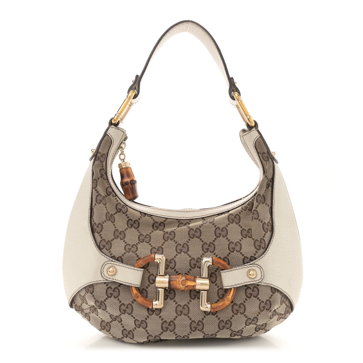 Monogram Bamboo Horsebit Hobo Off White