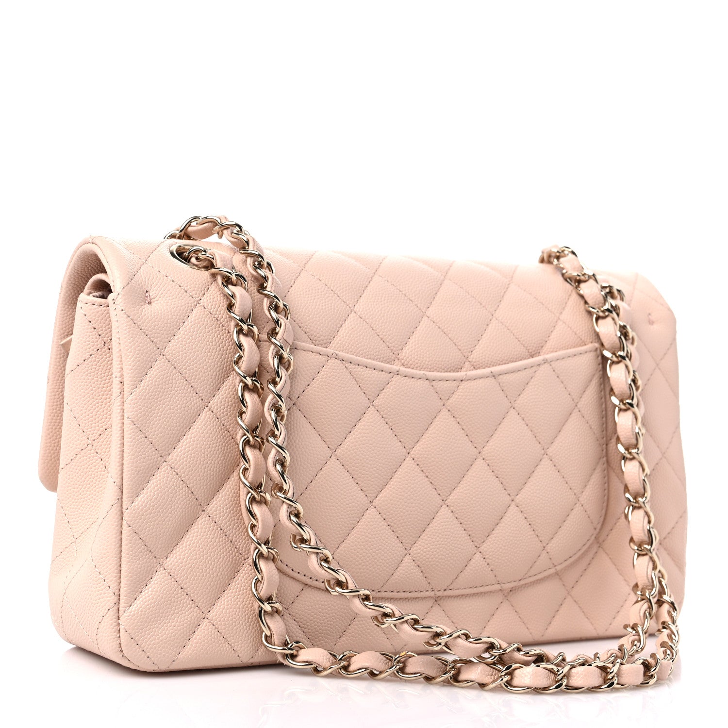 Chanel Caviar Quilted Medium Double Flap Light Beige 3 of 9
