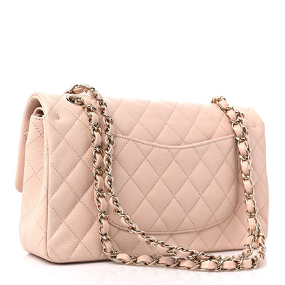Chanel Caviar Quilted Medium Double Flap Light Beige 3 of 9