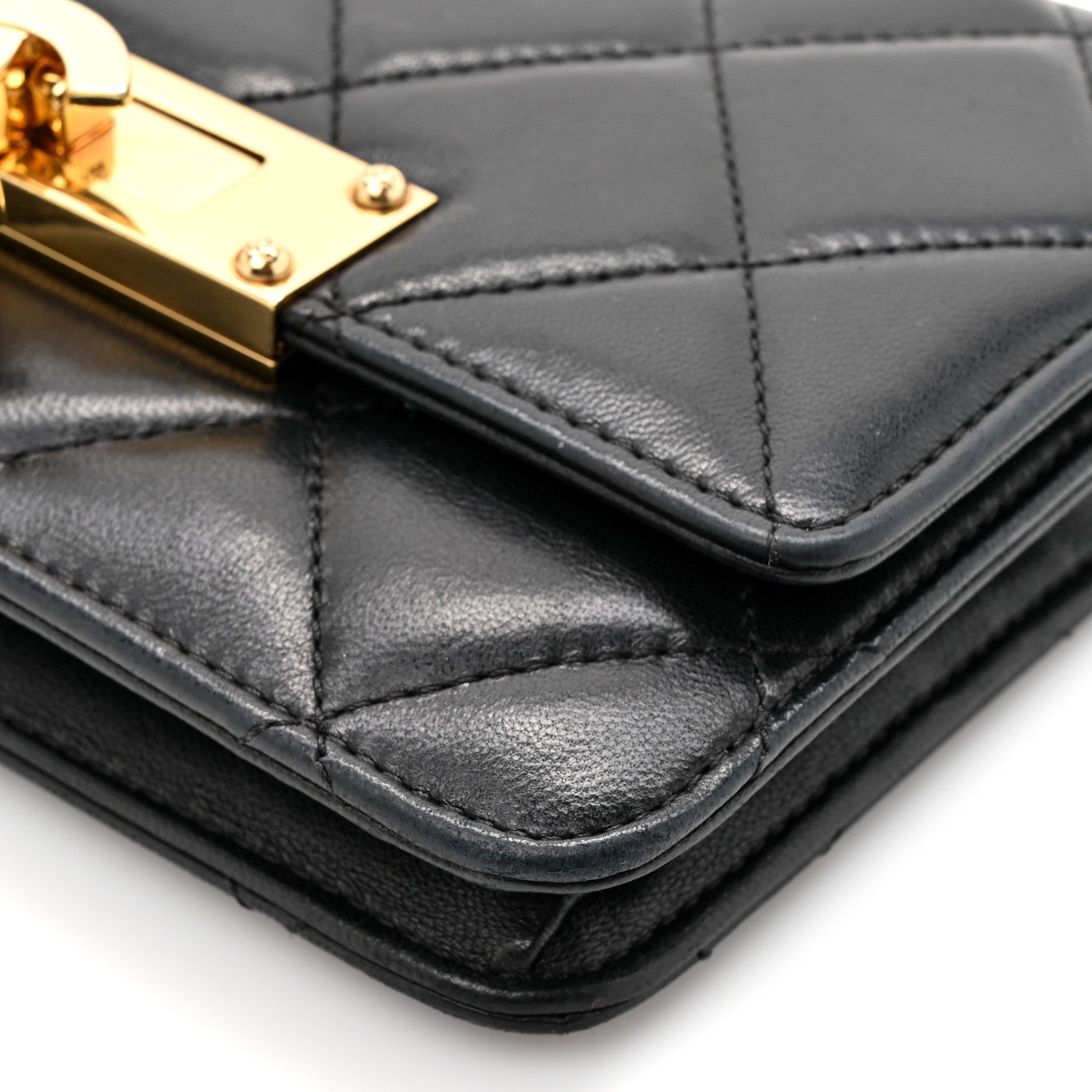 Chanel Lambskin Quilted Golden Class Wallet on Chain WOC Black 9 of 15