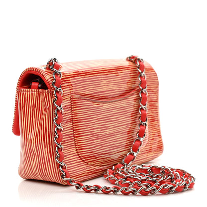 Chanel Patent Calfskin Striped Mini Rectangular Flap Red 3 of 10