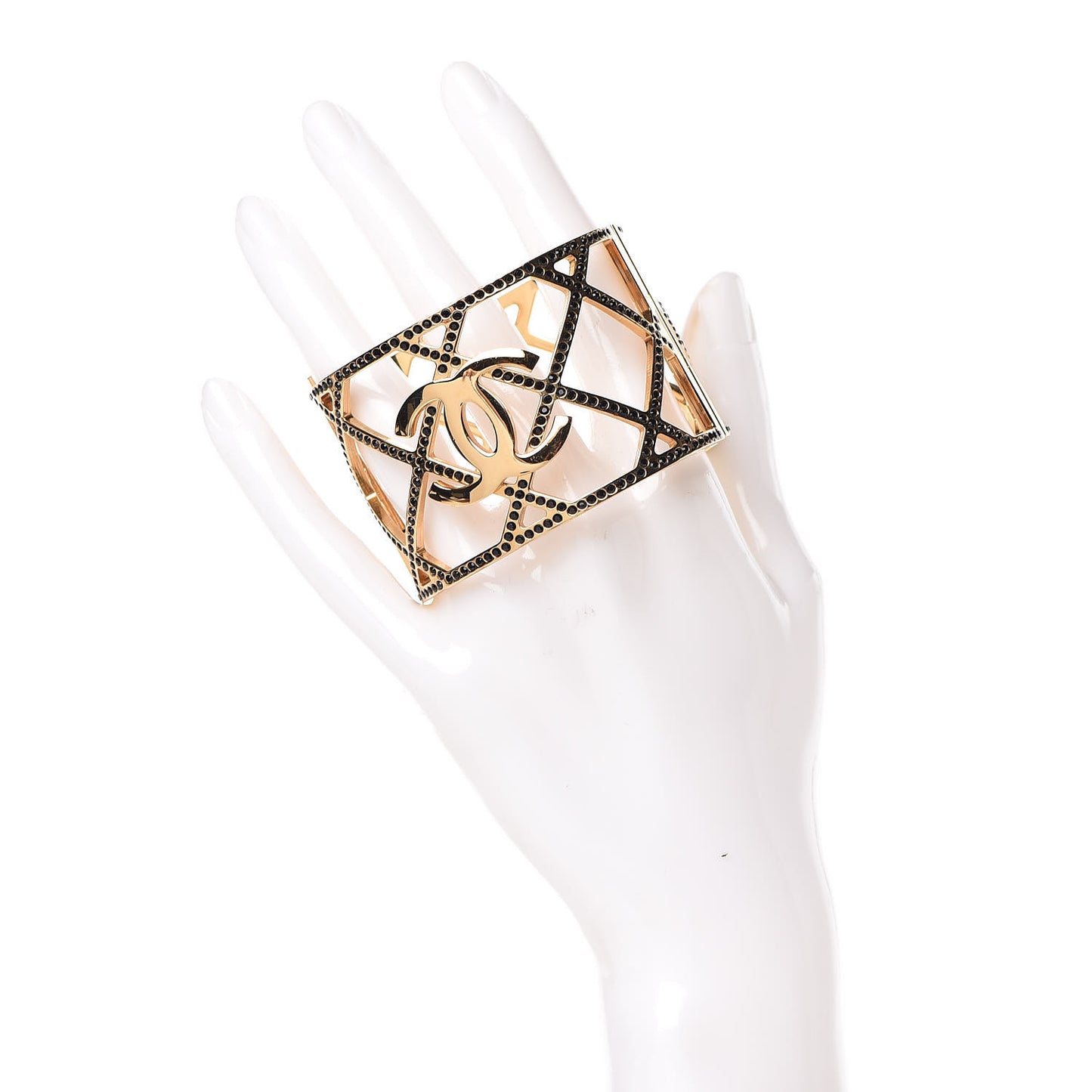 Crystal CC Cuff Bracelet Black Gold