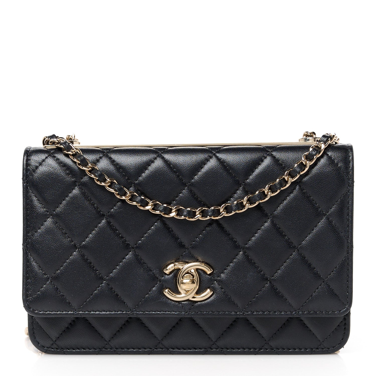 Chanel Lambskin Quilted Trendy CC Wallet On Chain WOC Black 1 of 13