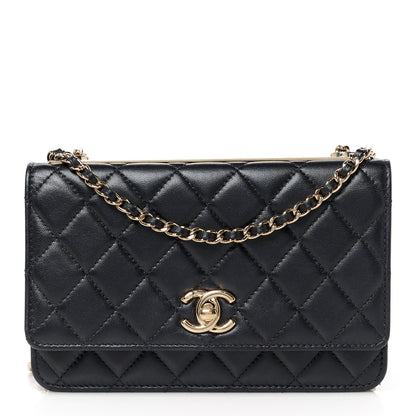 Chanel Lambskin Quilted Trendy CC Wallet On Chain WOC Black 1 of 13