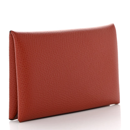 Hermes Epsom Calvi Card Case Sienne 3 of 8