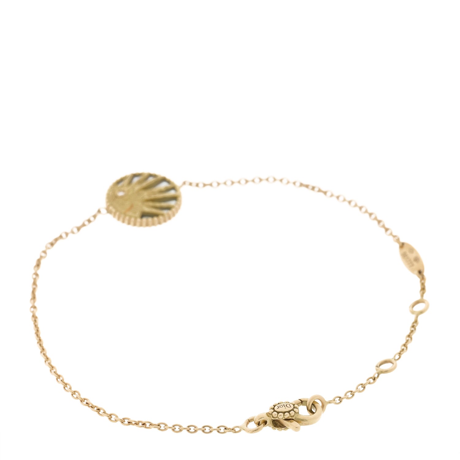 Christian Dior 18K Yellow Gold Diamond Black Onyx Mother of Pearl Rose Celeste Bracelet 2 of 6