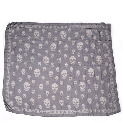 Alexander McQueen Silk Chiffon Skull Scarf Dark Grey 3 of 5