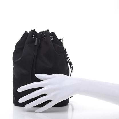 Prada Saffiano Tessuto Nylon Vela Bucket Wristlet Black 2 of 10