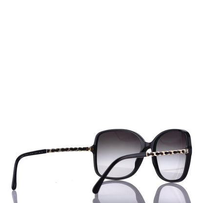 Chanel Lambskin Square Chain Sunglasses 5210-Q Black 4 of 8