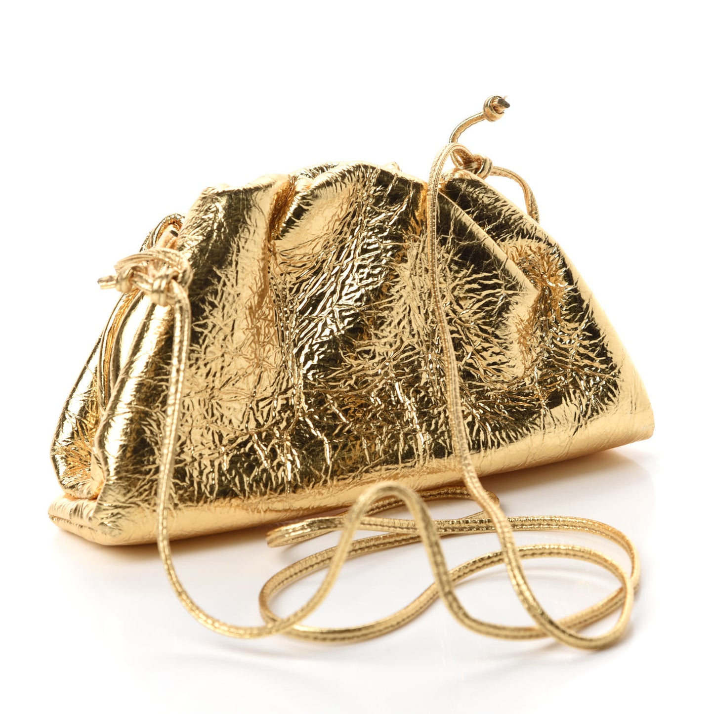 Metallic Crinkled Lambskin The Mini Pouch Oro