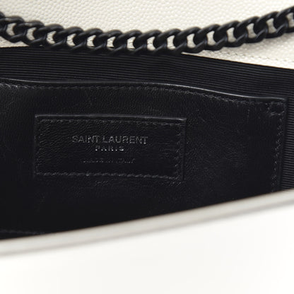 Saint Laurent Grain De Poudre Medium Classic Monogram Kate Satchel Porcellana Black 6 of 12