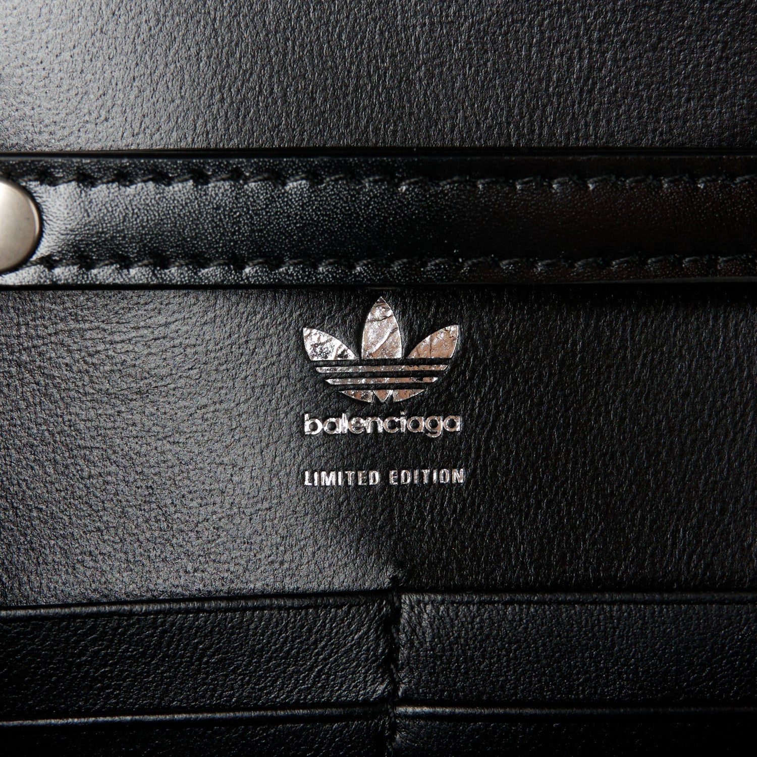 Balenciaga X ADIDAS Box Calfskin Hourglass Chain Bag Black 6 of 10
