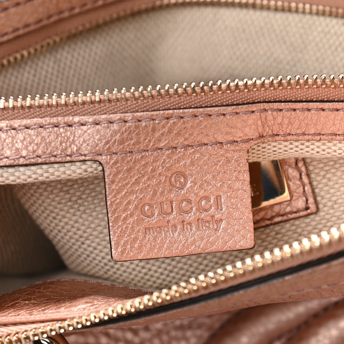 Metallic Cellarius Calfskin Small Soho Top Handle Satchel Pink