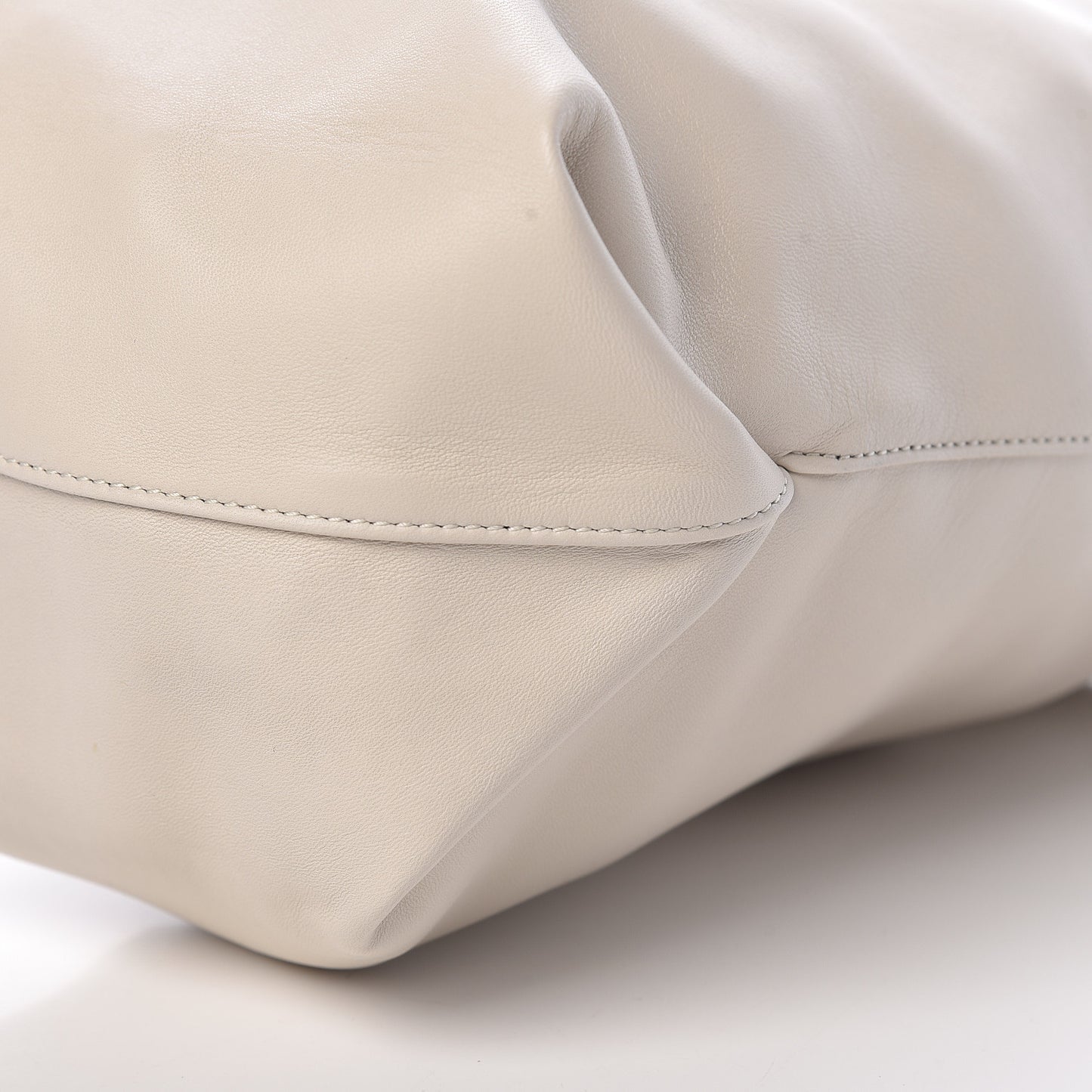 Lambskin Small Teddy Bucket Bag White