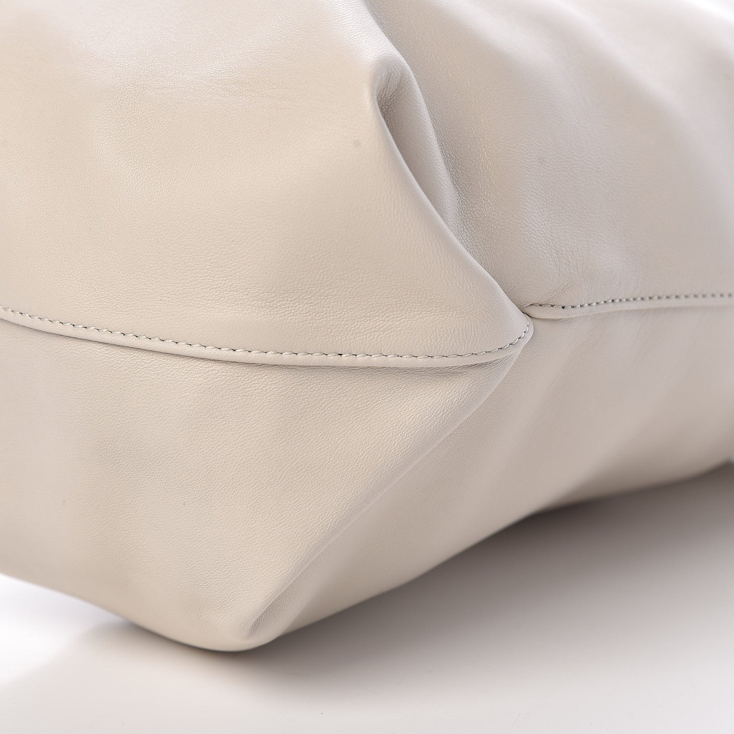 Saint Laurent Lambskin Small Teddy Bucket Bag White 9 of 10